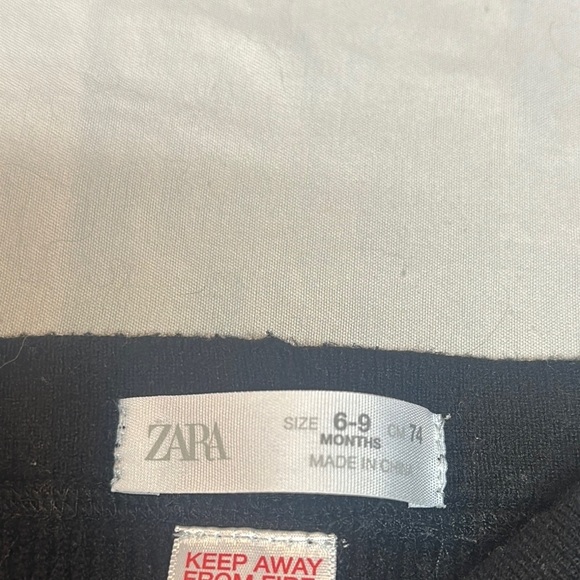 Zara Black waffle knit baby Leggings - Picture 2 of 3